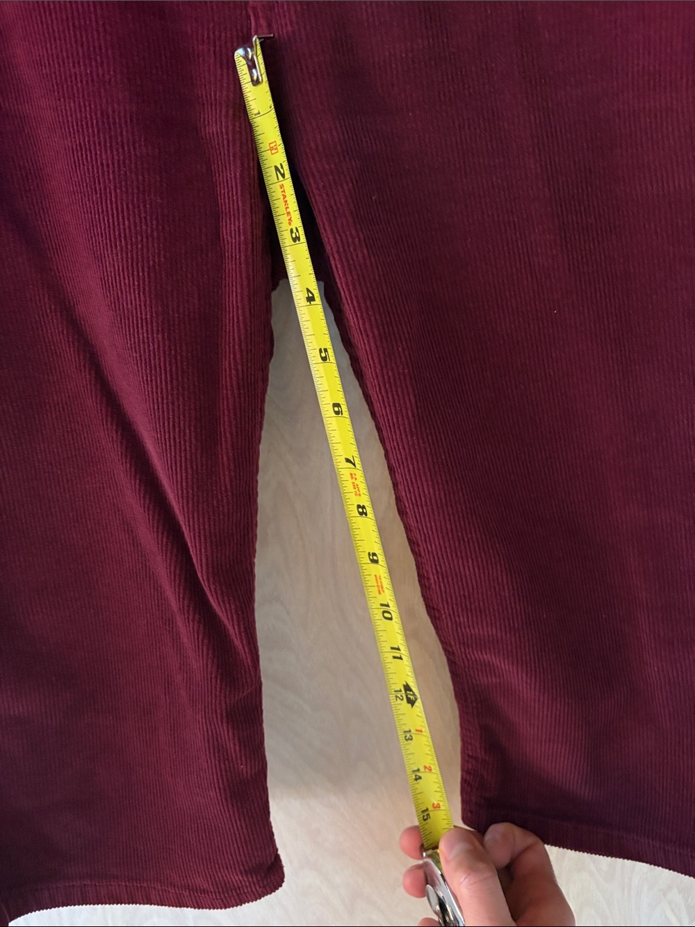 American Apparel Burgundy Corduroy Shorts. Size 32. In fair condition. Vintage - Picture 8 of 10